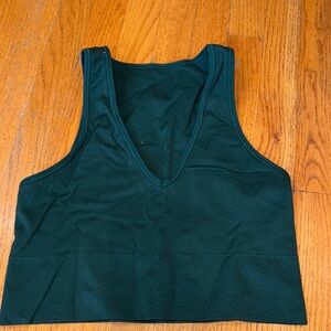 Dark Green Sleeveless Crop Top